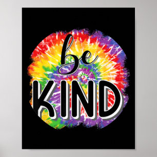 Poster Tye Dye Seja Gentil Inspirador Vintage Retro Pôr d