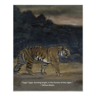 Pôster Tyger Burning Bright Vintage Oil