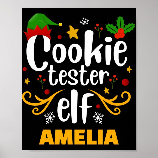 Poster Tygraphy Cookie Tester Elf Family Matching T Shirt (Frente)