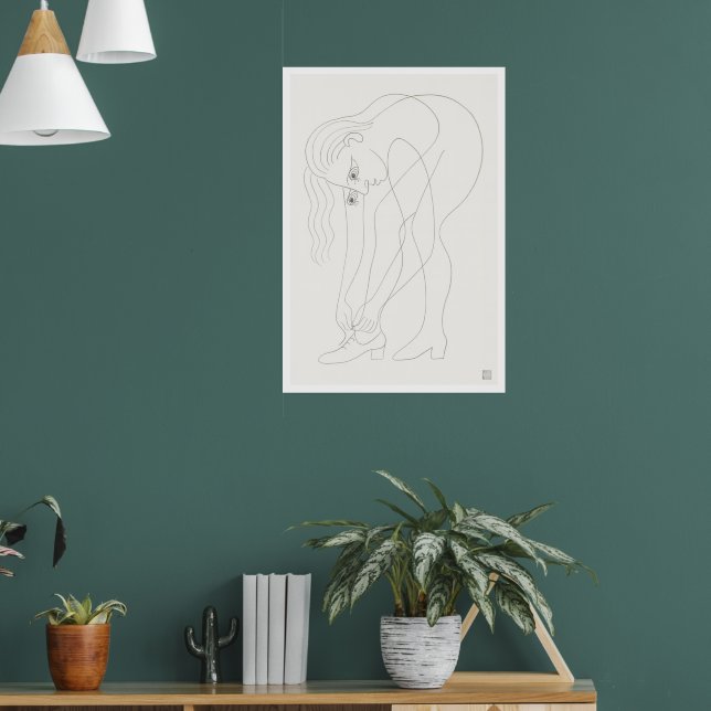 Poster Tying Laces - Large Archival Drawing Print (Sala de Estar 1)