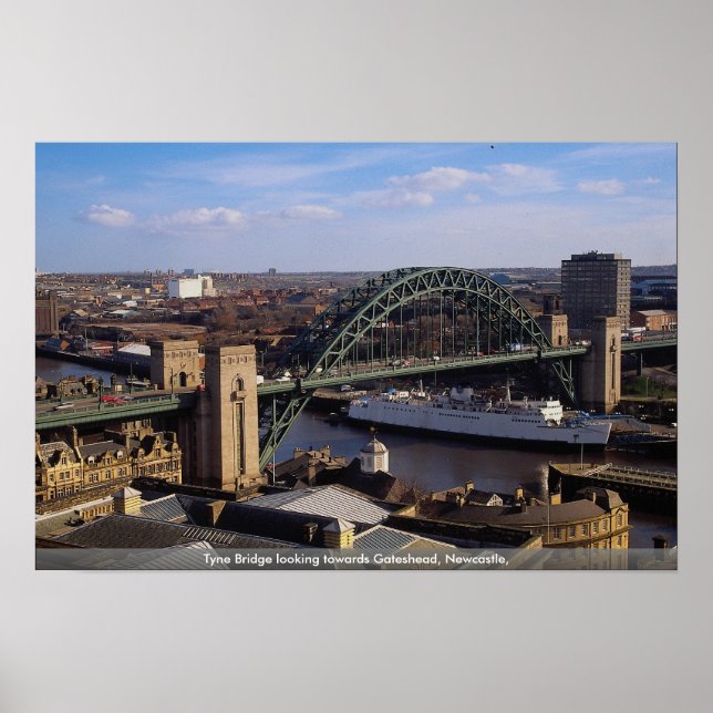 Pôster Tyne Bridge em direção a Gateshead, Newcastle (Frente)