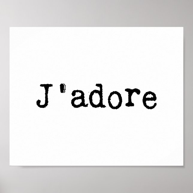 Pôster Typeescrito J'adore (Frente)