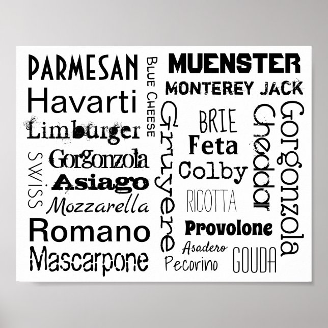 Poster Types of Cheese (Frente)
