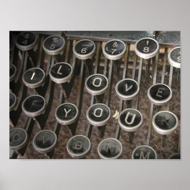 Poster TypeWrite Keys "I Love You" (Frente)