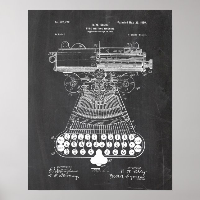 Poster Typewriter Patent (Frente)