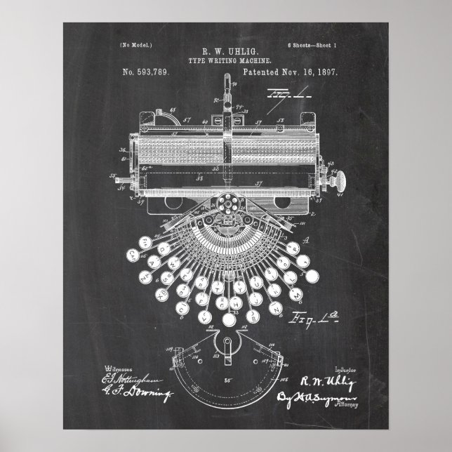 Poster Typewriter Patent (Frente)