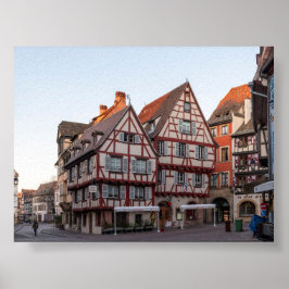 Poster Typical houses in Colmar