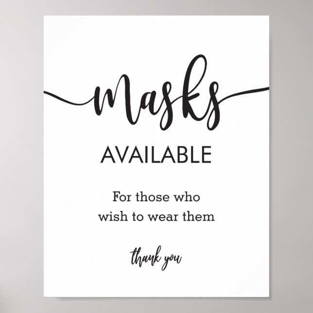 Poster Typography Modern Hand Lettering Masks Sign (Frente)