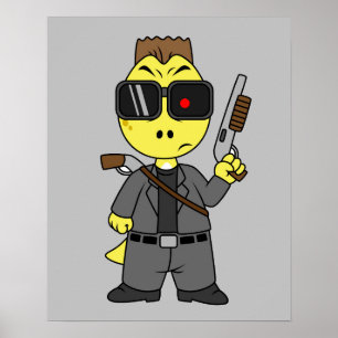 Poster Tyrannosaurus Rex Vestido Como Terminador.