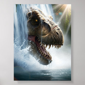 Poster Tyrannosaurus T Rex em cascata