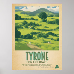 Poster Tyrone Ireland, Retro Irish Viagem Advert