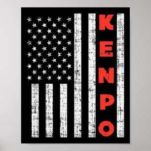 Poster U.A Flag American Kenpo Vintage Patriotic Kempo Ka