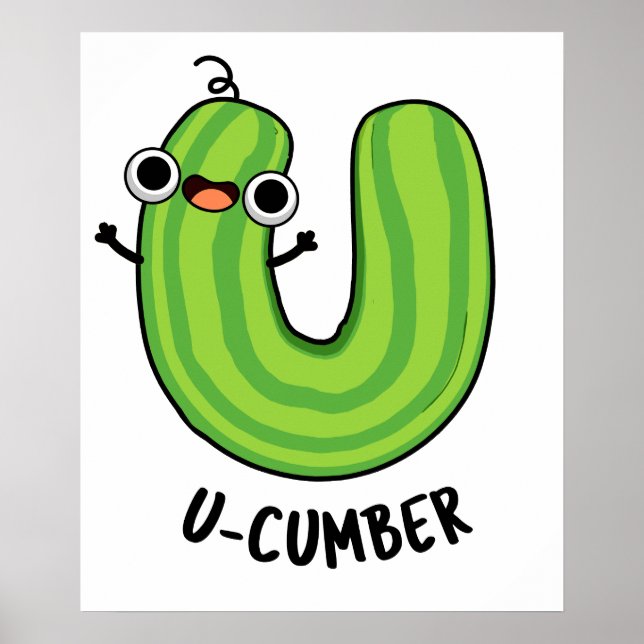 Poster U-cumber Engraçado Pepino Pun (Frente)