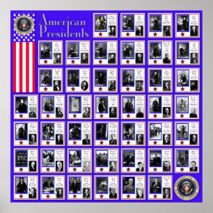 POSTER U.S.A. PRESIDENTES AZUL A/567