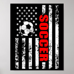 Poster U.S. Flag Soccer Patriótico Mulheres Gir