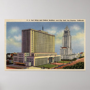Pôster U. S. Post Office, City Hall, & Federal Building