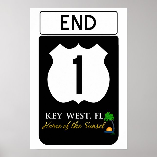 Poster U.S. Route 1 Road Sign (Frente)