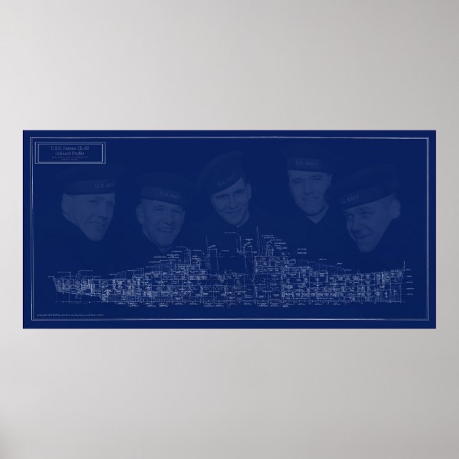 Poster U.S.S. Juneau Blueprint (Frente)