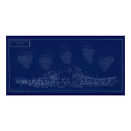 Pôster U.S.S. Juneau Blueprint