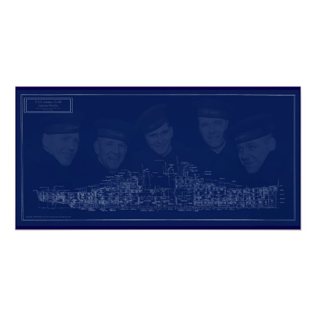 Pôster U.S.S. Juneau Blueprint (Frente)