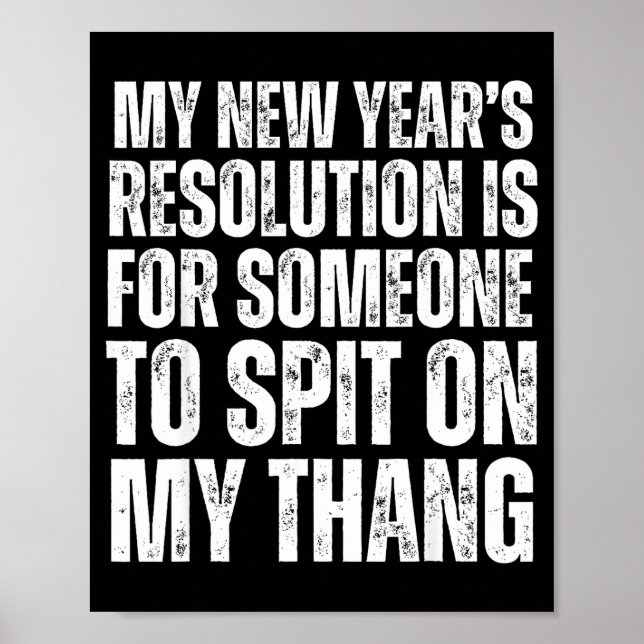 Poster Ual Innuendo Funny Offensive Adult Humor New Years (Frente)