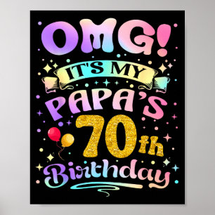 Poster Uau É o 70º Aniversário do Meu Papai Feliz 70 Anos