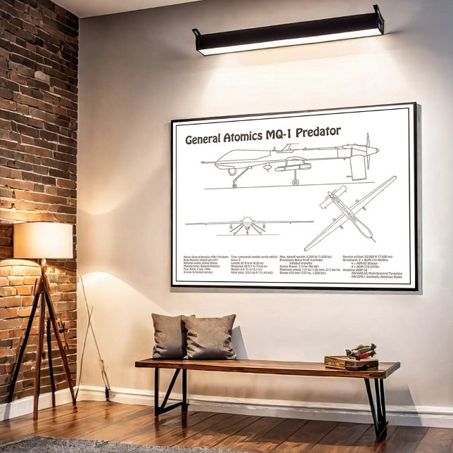 Poster UAV de Predador MQ-1 - BD de Bluetooth de Avião (Criador carregado)
