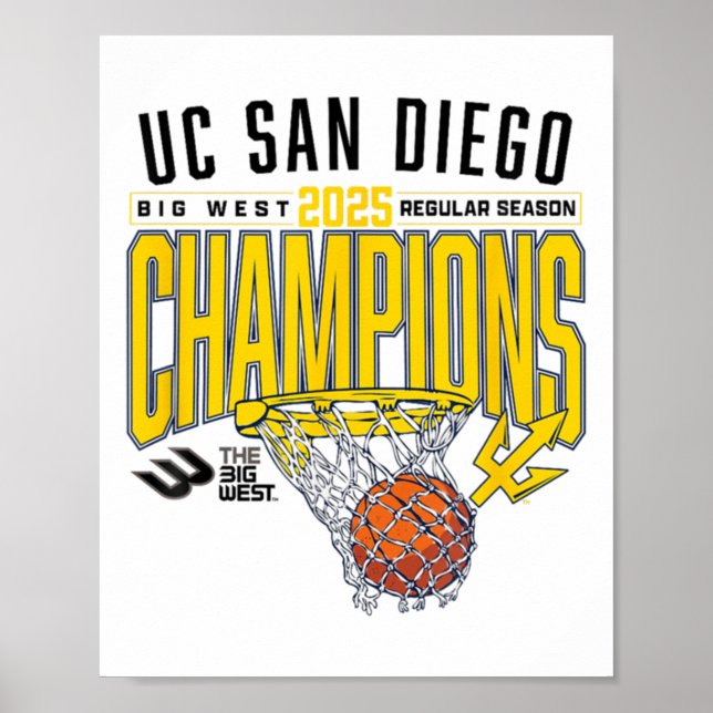 Poster Uc San Diego Tretons 2025 Regular Season Basketbal (Frente)