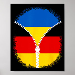 Poster Ucrânia Alemanha Bandeira Ucraniana Alemã Zíper