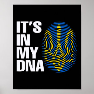 Poster Ucrânia Bandeira Ucraniana Brasão de Armas DNA da