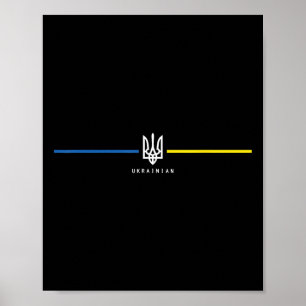 Poster Ucrânia Bandeira Ucraniana Zelensky Tryzub Militar