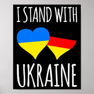 Poster Ucrânia Coração Bandeira Alemanha Amizade
