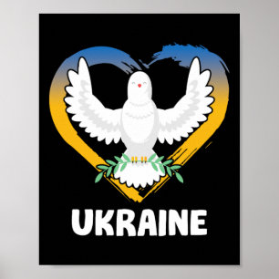 Poster Ucrânia Cossaco Ucraniano Kiev Pátria Coração Pomb