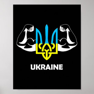 Poster Ucrânia É Poder! Emblema Da Ucrânia. Tridente. 1