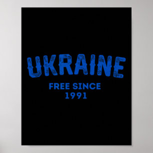 Poster Ucrânia Livre Desde 1991 Militar Ucraniano