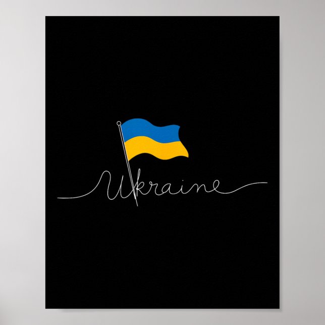 Poster Ucrânia Mastro de Bandeira Assinatura - Ucraniano  (Frente)