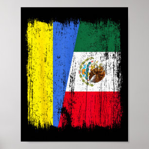 Poster Ucrânia México Meia Bandeira Herança Ucraniana Mex