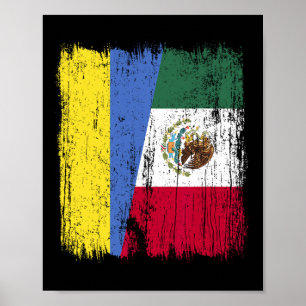 Poster Ucrânia México Meia Bandeira Ucraniano Herança Mex