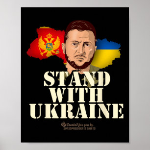 Poster Ucrânia Montenegro Volodymyr Zelensky Fique Com U
