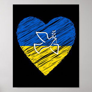 Poster Ucrânia Paz Pombo Amor Pare Guerra Conflito