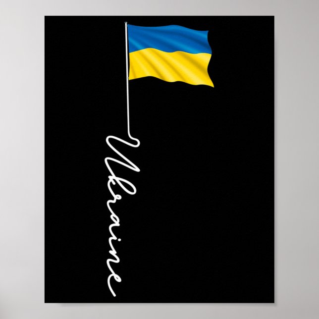 Poster Ucrânia Poste da Bandeira Assinatura - Patriótico  (Frente)