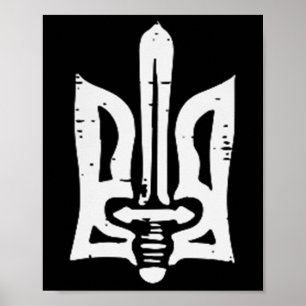 Poster Ucrânia Trident Sword Pocket Ucraniano Tryzub Wome