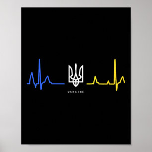 Poster Ucrânia Tryzub Bandeira Ucraniana Tridente Zelensk