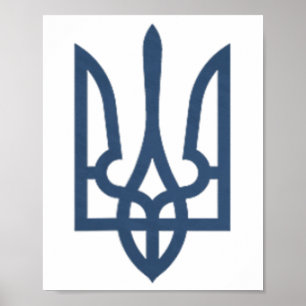 Poster Ucrânia Tryzub Zelensky Camisa Tridente Militar In