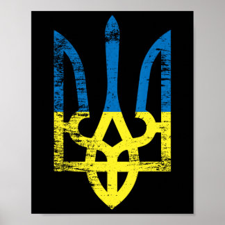 Poster Ucrânia Ucraniano Kiev Trysub Bandeira 15 