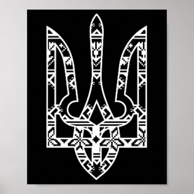 Poster Ucrânia Ucraniano Kiew Trysub Bandeira 19  (Frente)