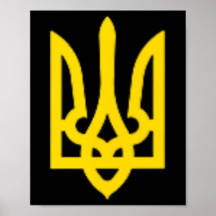 Poster Ucrânia Zelensky Tridente Ucraniano Brasão De Arma
