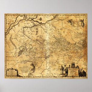 Pôster UcrâniaMapa PanorâmicoUcrânia