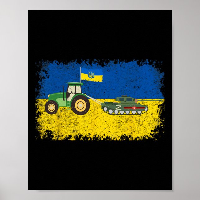 Poster Ucraniano engraçado rouba meme de tanque Eu apoio  (Frente)