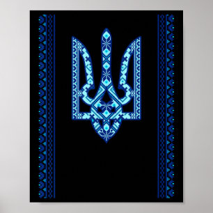 Poster Ucraniano Vyshyvanka Tryzub Desenho Nacional Ucrân